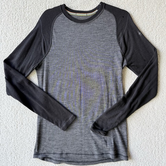 Smartwool NTS Mid 250 Pattern Crew Men's M Gray Black Merino Wool $105 AS-IS - Picture 1 of 10